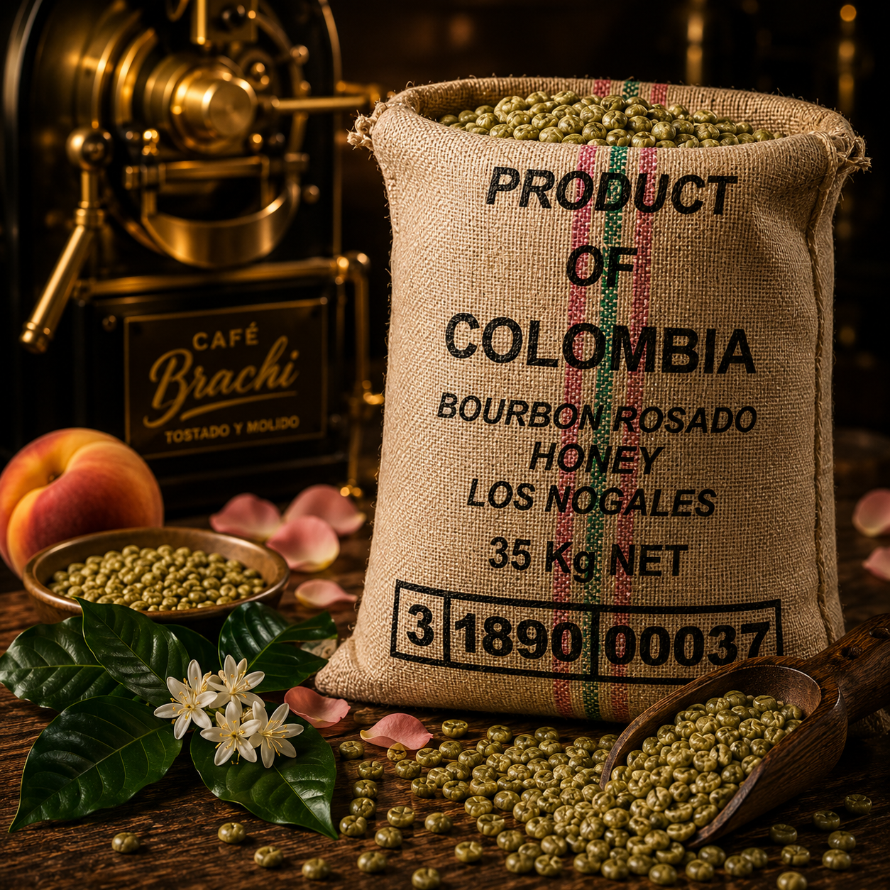 Cafe Verde de Especialidad Colombia Gran Reserva Bourbon Rosado